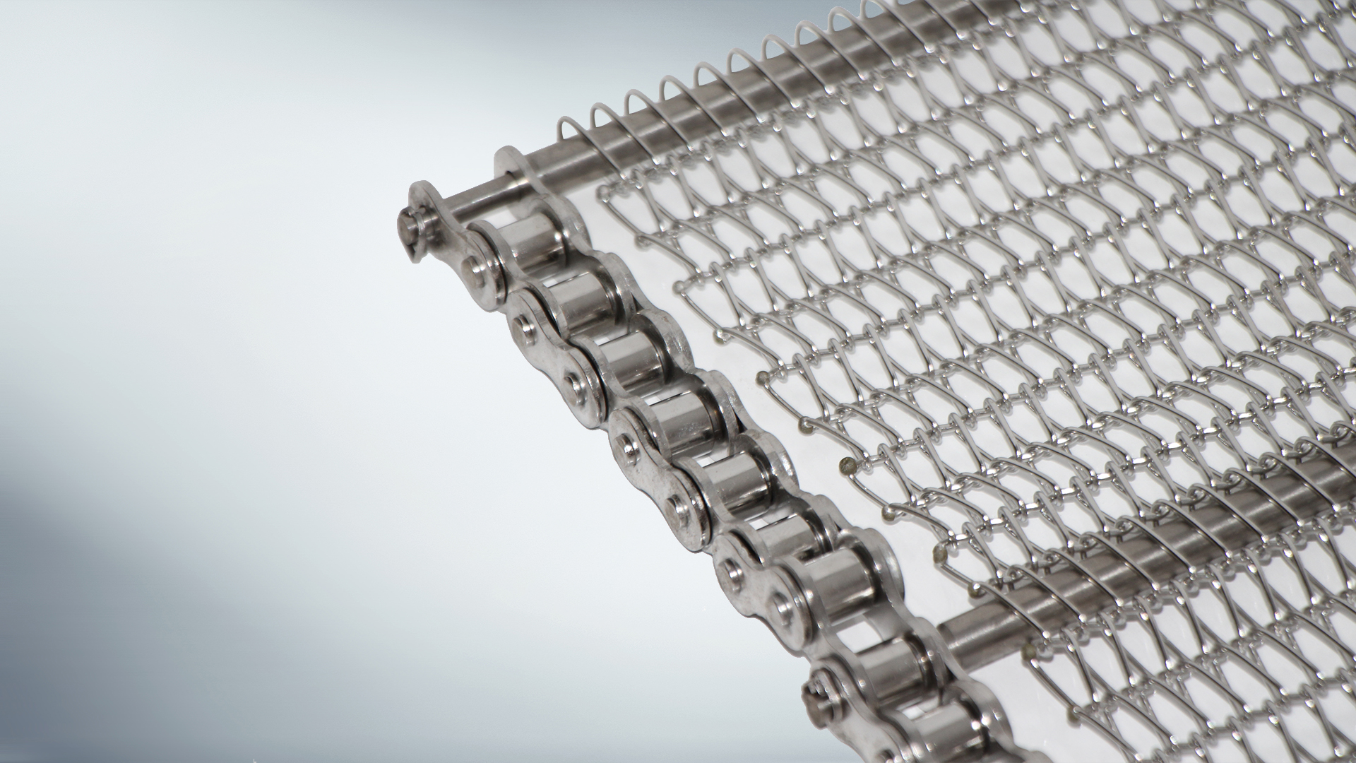 Special stainless steel mesh belt construction, characteristics, uses